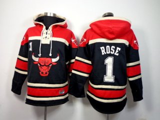 Chicago Bulls #1 Derrick Rose Black Hoodie