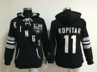 Old Time Hockey Los Angeles Kings #11 Anze Kopitar Black Womens Hoodie