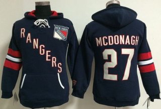 New York Rangers #27 Ryan McDonagh Navy Blue Women's Old Time Heidi NHL Hoodie