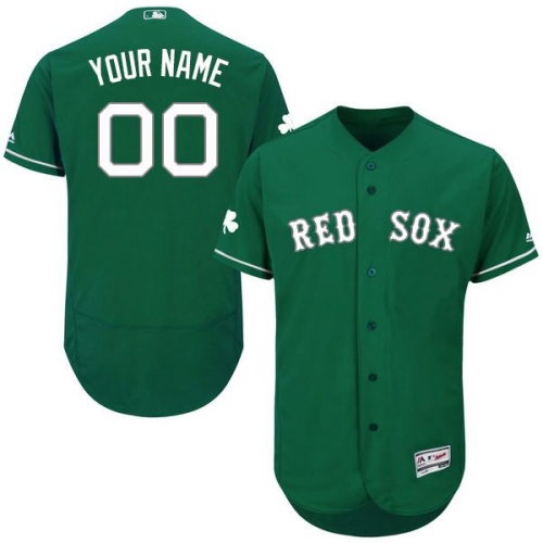 Mens Boston Red Sox Green Celtic Customized Flexbase Majestic MLB Collection Jersey