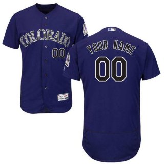 Mens Colorado Rockies Purple Customized Flexbase Majestic MLB Collection Jersey