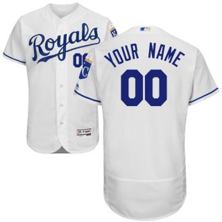 Mens Kansas City Royals White Customized Flexbase Majestic MLB Collection Jersey