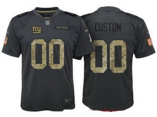 Youth New York Giants Custom Anthracite Camo 2016 Salute To Service Veterans Day NFL Nike Limited Jersey