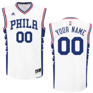 Men's Philadelphia 76ers adidas White Custom Replica Home Jersey