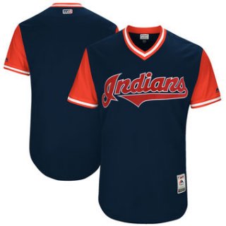 Custom Men's Cleveland Indians Majestic Navy 2017 Players Weekend Authentic Team Jersey