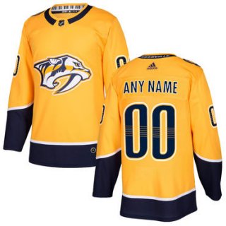 Custom Men's Nashville Predators Yellow 2017-2018 adidas Hockey Stitched NHL Jersey