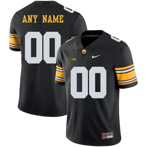 Iowa Hawkeyes Black Men's Customized College Football Jersey