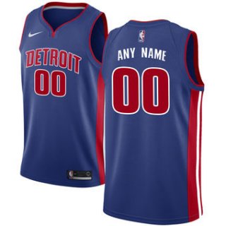 Men's Detroit Pistons Nike Blue Swingman Custom Icon Edition Jersey - Icon Edition