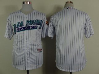 Men's Custom Arizona Diamondbacks Blank 2015 White Pinstripe Jersey