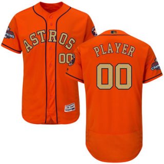 Houston Astros Orange 2018 Gold Program Men's Customized Flexbase Jersey