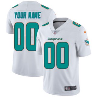 Men's Nike Miami Dolphins Road White Stitched Customized Vapor Untouchable Limited NFL Jersey