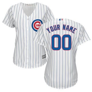 Women's Chicago Cubs Majestic White Home Cool Base Custom Jersey