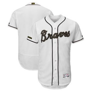 Men's Atlanta Braves Majestic White 2018 Memorial Day Authentic Collection Flex Base Team Custom Jersey