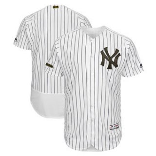 Men's New York Yankees Majestic White 2018 Memorial Day Authentic Collection Flex Base Team Custom Jersey