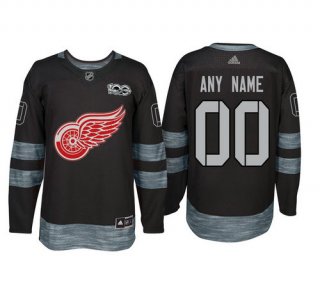 Adidas Detroit Red Wings Black 1917-2017 100th Anniversary Stitched NHL Custom Jersey