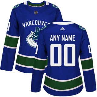 Women's Adidas Vancouver Canucks Customized Authentic Blue Home NHL Jersey