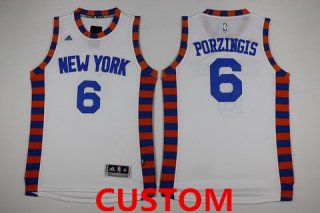 Men's New York Knicks Custom Revolution 30 Swingman 2015-16 White Jersey