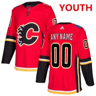 Youth Adidas Calgary Flames Customized Authentic Red Home NHL Jersey