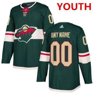 Youth Adidas Minnesota Wild Customized Authentic Green Home NHL Jersey