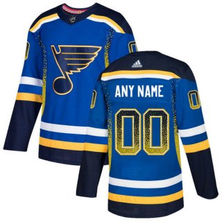 Men's St. Louis Blues Royal Men's Customized Drift Fashion Adidas Jersey