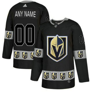 Men's Vegas Golden Knights Custom Black Team Logos Fashion Adidas Jersey