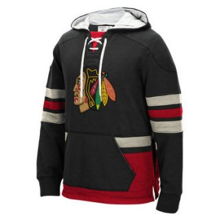 Blackhawks Black Pullover Men's Customized All Stitched Sweatshirt