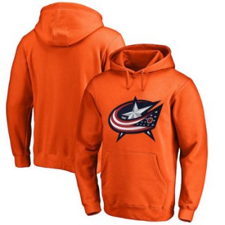 Columbus Blue Jackets Orange Men's Customized All Stitched Pullover Hoodie