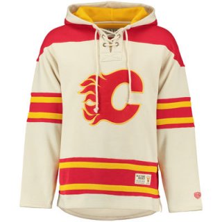 Flames Cream Men's Customized Hooded Sweatshirt