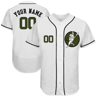 Astros White Men's Customized Green Logo Flexbase New Design Jersey