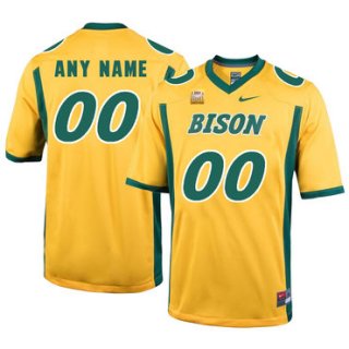 North Dakota State Bison Gold Men's Customized College Football Jersey