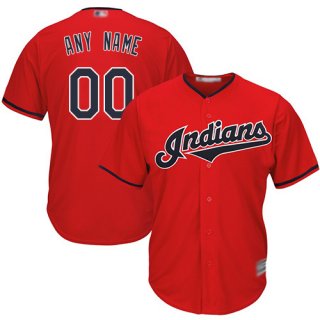 Authentic Scarlet Baseball Alternate Youth Jersey Customized Cleveland Indians Cool Base