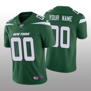 Men's New York Jets Custom Green Vapor Limited 100th Season Jersey