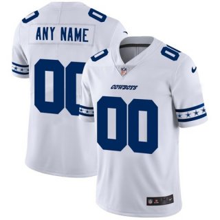 Men's Dallas Cowboys Custom Nike White Team Logo Vapor Limited NFL Jersey