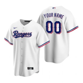 Men's Texas Rangers Custom Nike White Stitched MLB Cool Base Home Jersey