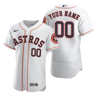 Men's Houston Astros Custom Nike White 2020 Stitched MLB Flex Base Jersey