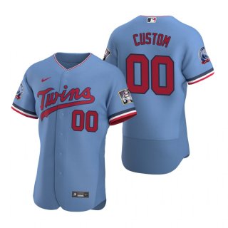 Men's Minnesota Twins Custom Nike Light Blue Stitched MLB Flex Base Jersey