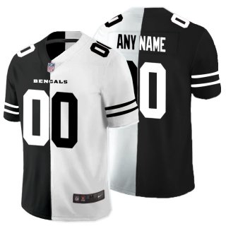 Nike Cincinnati Bengals Customized Black And White Split Vapor Untouchable Limited Jersey