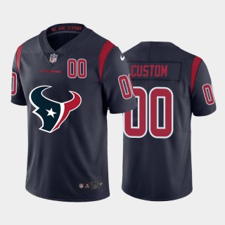 Nike Houston Texans Customized Navy Team Big Logo Number Color Rush Limited Jersey