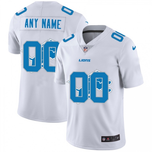 Nike Detroit Lions Customized White Team Big Logo Vapor Untouchable Limited Jersey