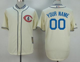 Men's Chicago Cubs Customized 1929 Turn Back The Clock Cream Jersey