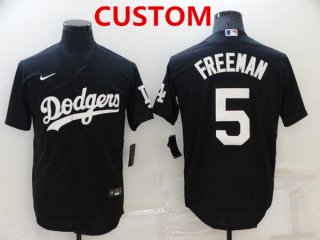 Men's Los Angeles Dodgers Custom Black Cool Base Stitched Baseball Jerseys