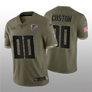 Men's Atlanta Falcons ACTIVE PLAYER Custom 2022 Olive Salute To Service Limited Stitched Jersey