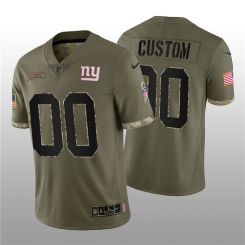 Men's New York Giants ACTIVE PLAYER Custom 2022 Olive Salute To Service Limited Stitched Jersey