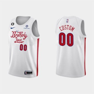 Men's Philadelphia 76ers Active Player Custom 2022-23 White City Edition Stitched Basketball Jersey