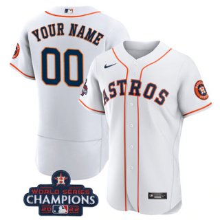 Men's Houston Astros Active Player Custom White 2022 World Series Flex Base Stitched Baseball Jersey