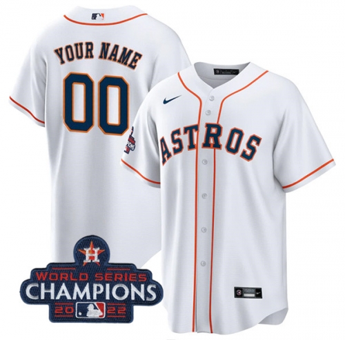 Men's Houston Astros Active Player Custom White 2022 World Series Champions Cool Base Stitched Baseball Jersey