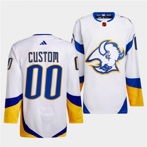 Men's Buffalo Sabres Custom White 2022-23 Reverse Retro Stitched Jersey