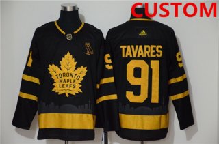 Men's Toronto Maple Leafs Custom Black Golden City Edition Stitched NHL Jersey