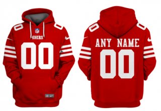 Men's San Francisco 49ers Customized Red Alternate Pullover Hoodie