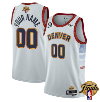 Men's Denver Nuggets Active Player Custom White 2023 Finals Icon Edition Stitched Basketball Jersey